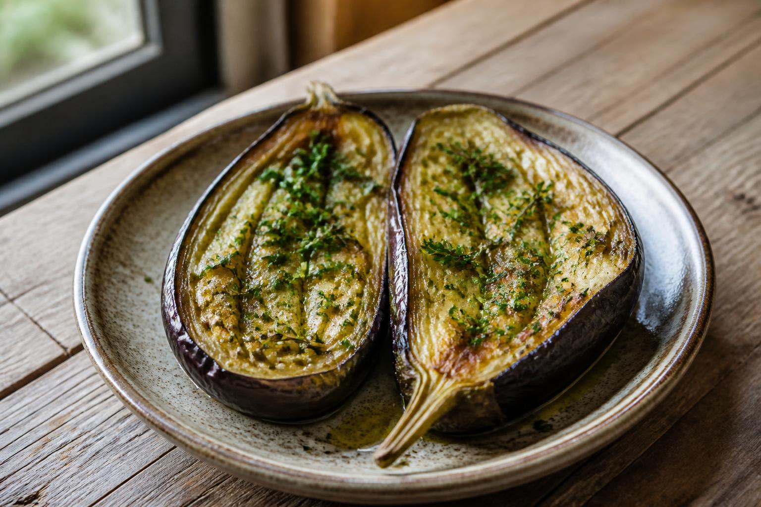 découvrez notre recette simple et délicieuse d'aubergine au four, parfaite pour un plat savoureux et facile à préparer en toute occasion.