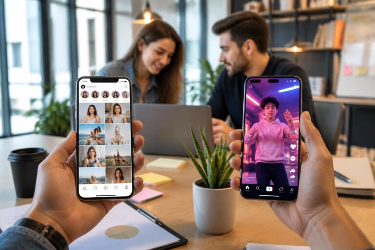 découvrez quel réseau social, instagram ou tiktok, est le plus efficace pour renforcer votre marque et atteindre votre audience cible.