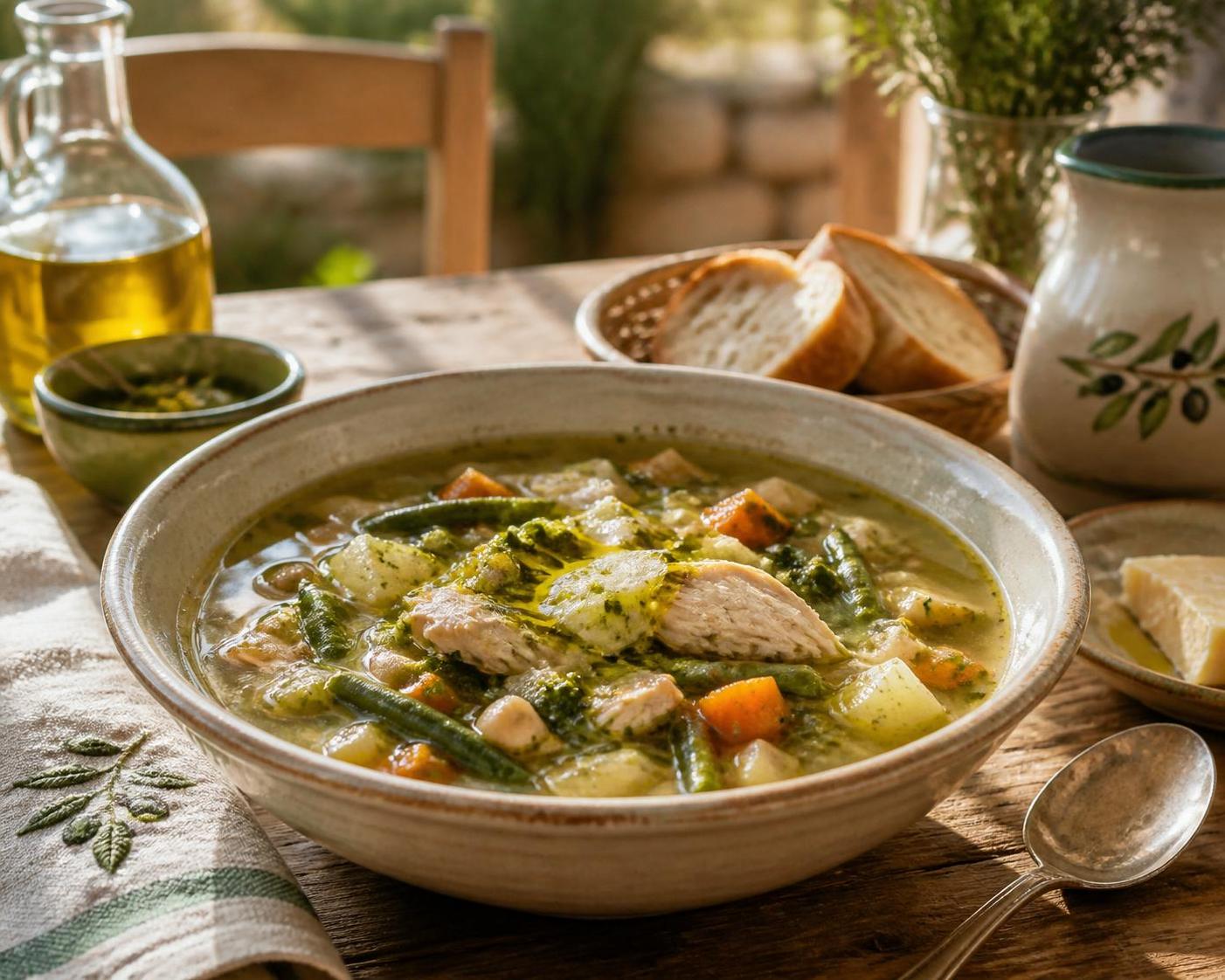 découvrez notre recette de soupe au pistou et poulet, un plat maison simple et savoureux qui réchauffe le cœur et émerveille les papilles.