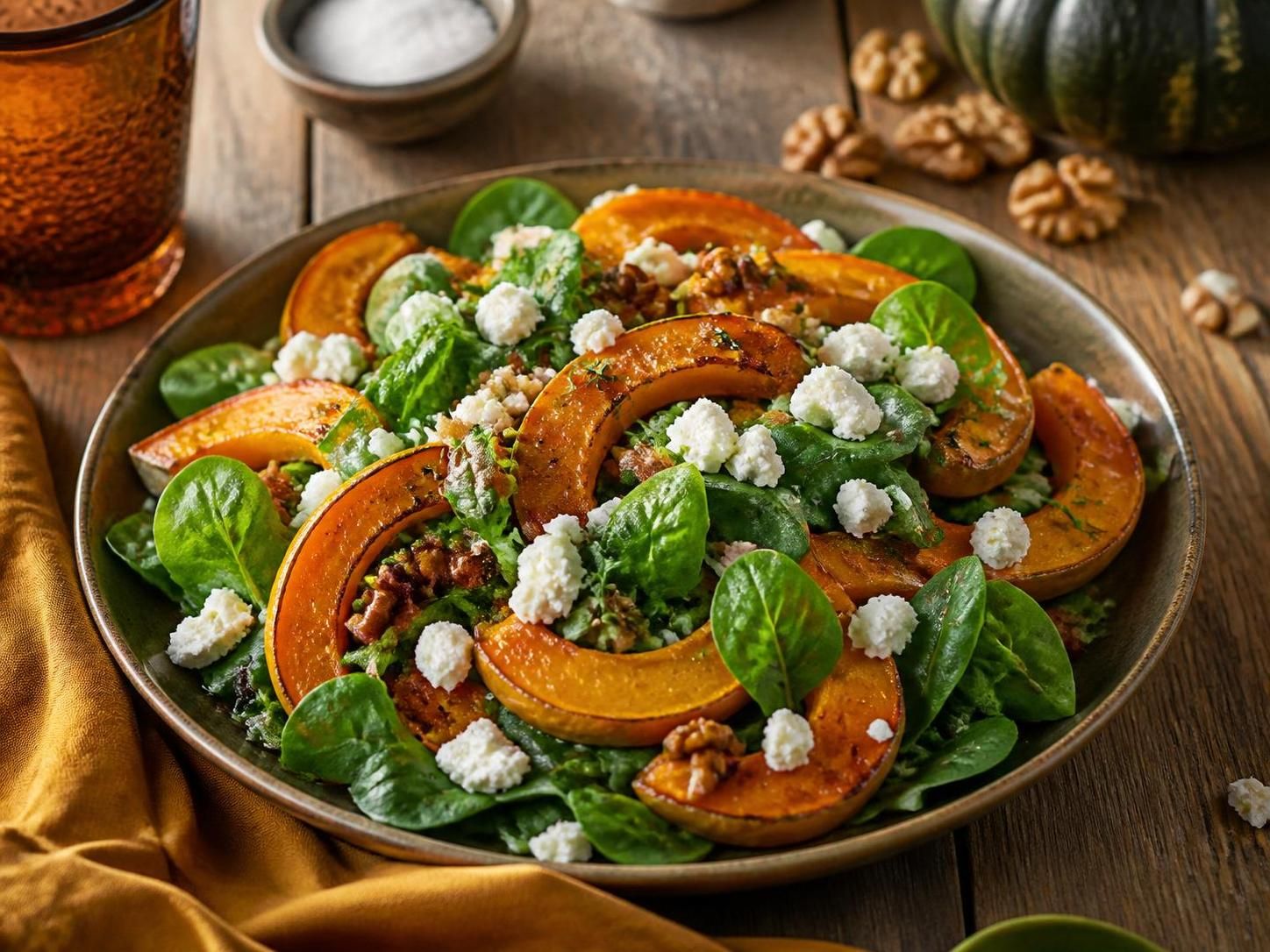 découvrez notre recette facile et savoureuse de salade gourmande avec potimarron rôti et feta, parfaite pour un repas sain et délicieux.