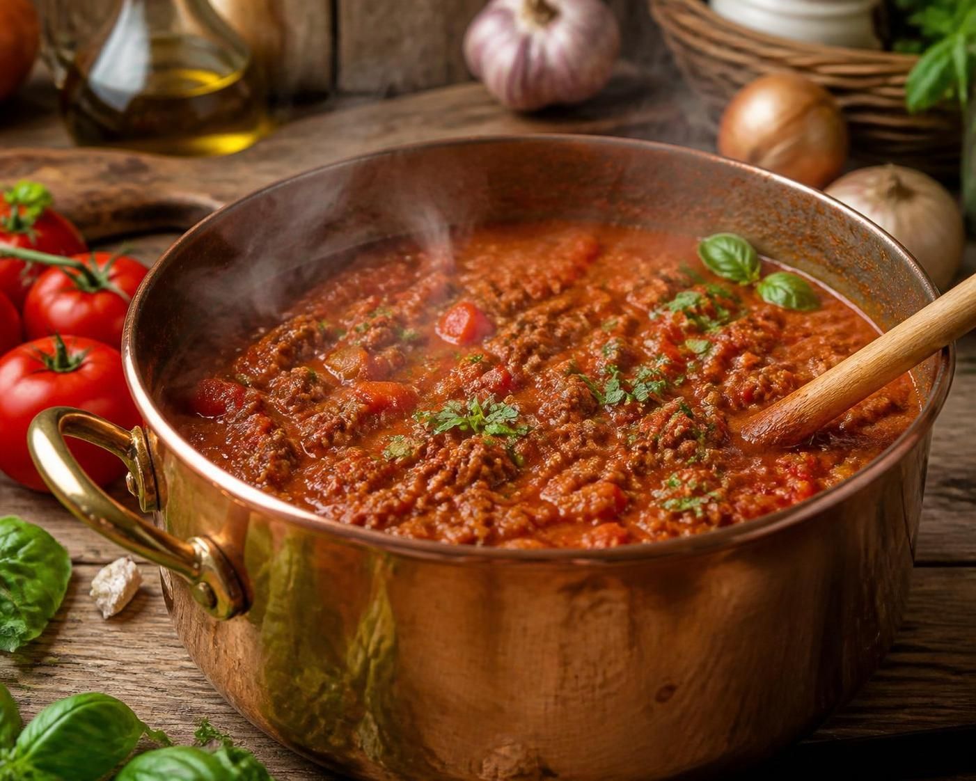 découvrez la recette authentique de la sauce bolognaise comme chez grand-mère, révélant tous ses secrets pour un goût riche et traditionnel.