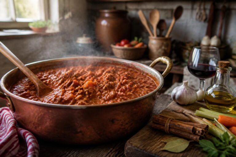 découvrez la recette authentique de la sauce bolognaise, un secret de grand-mère transmis de génération en génération pour des saveurs inégalées.