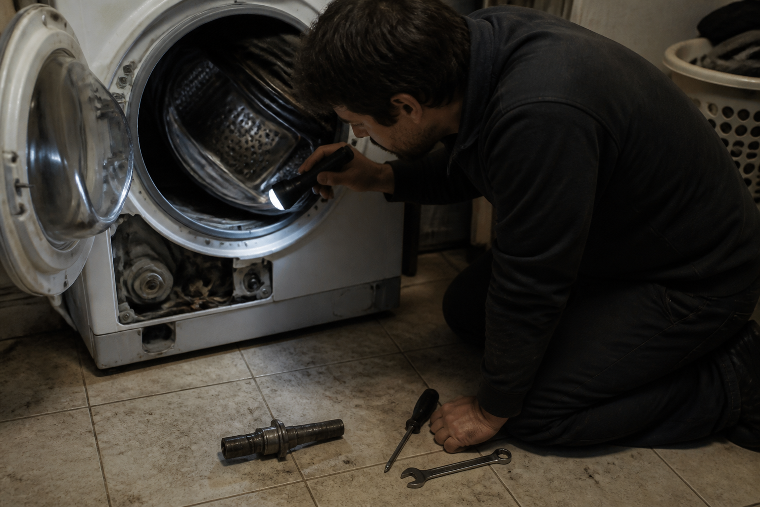 Axe tambour cassé sur machine à laver : réparer ou remplacer ?