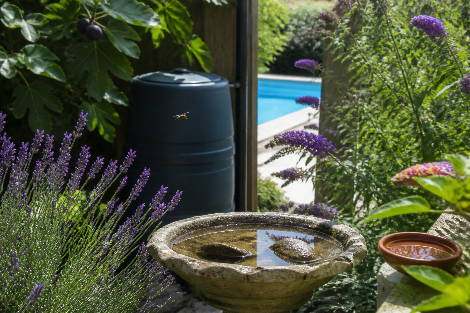 Coupelle d'eau au jardin : pourquoi elle attire les frelons vers la piscine