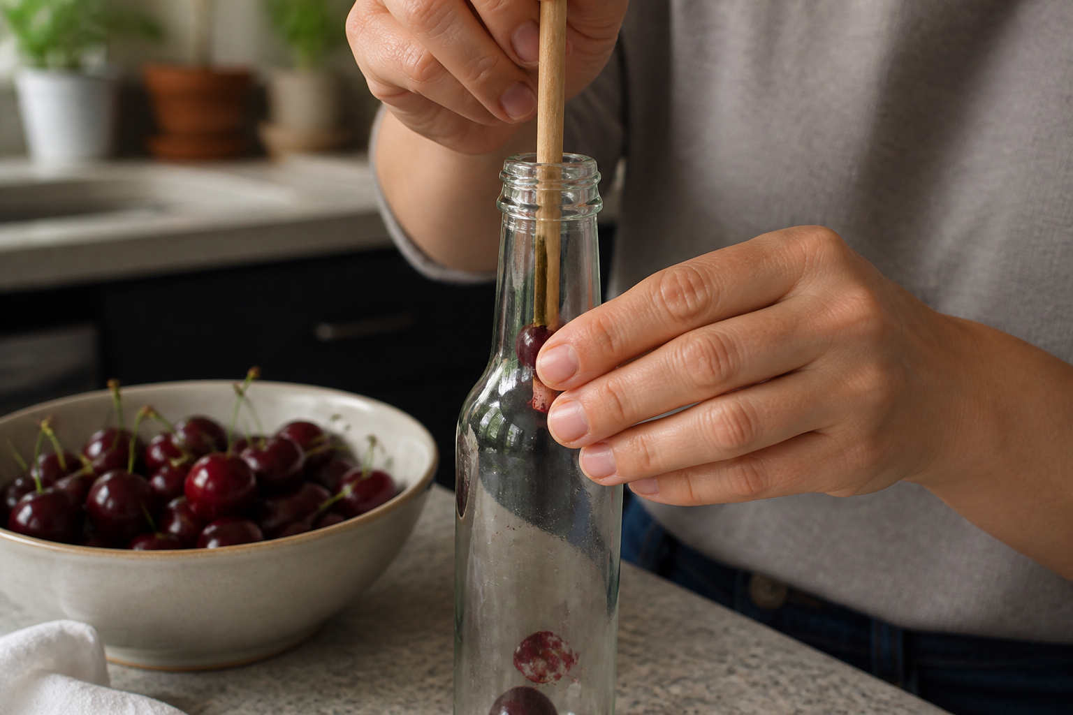 Dénoyauter des cerises sans effort : l'astuce bouteille