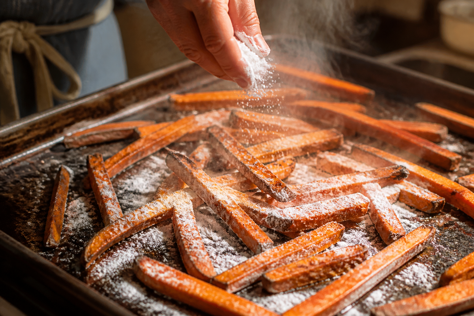 Frites de patate douce croustillantes : le secret féculent