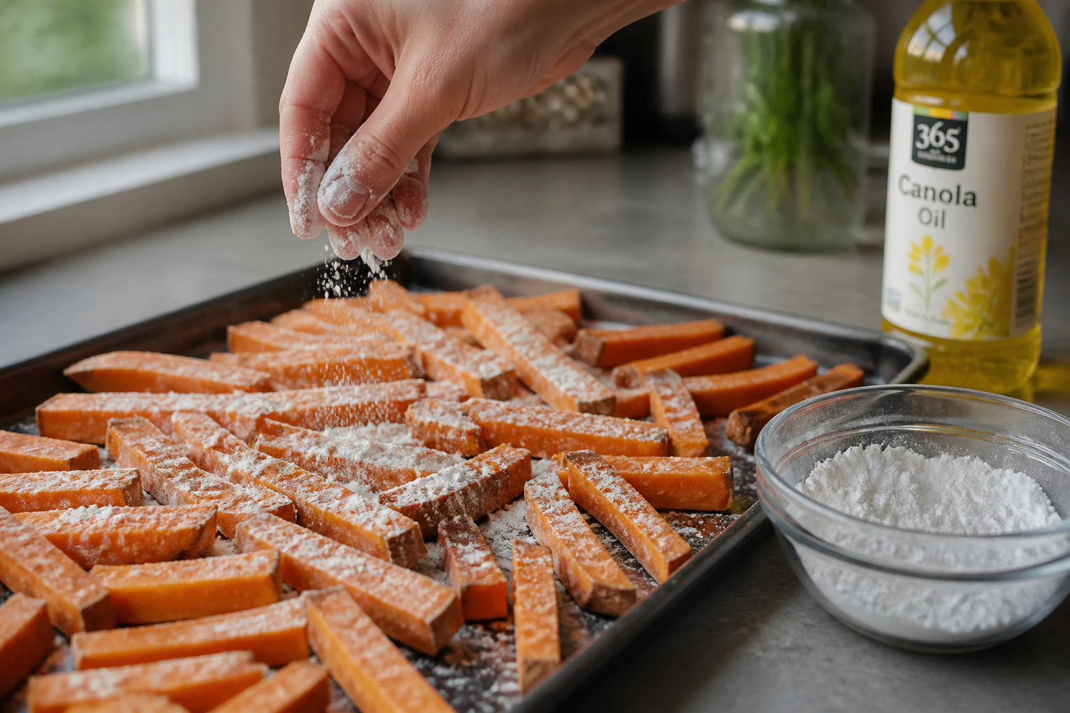 Frites de patate douce croustillantes : le secret féculent