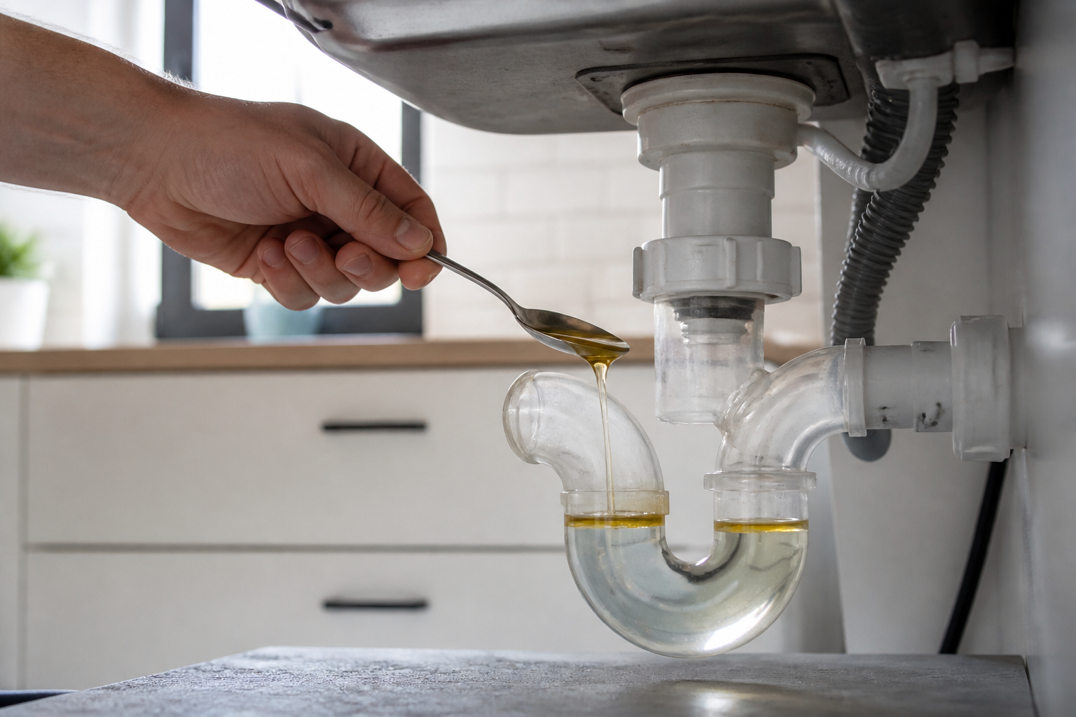 Pourquoi verser un fond d'huile dans le siphon supprime les mauvaises odeurs