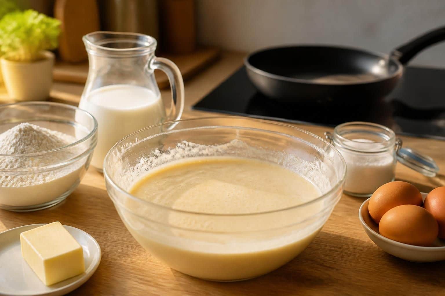 découvrez une recette facile et rapide pour préparer une pâte à crêpes moelleuse, idéale pour régaler 4 personnes en un rien de temps.
