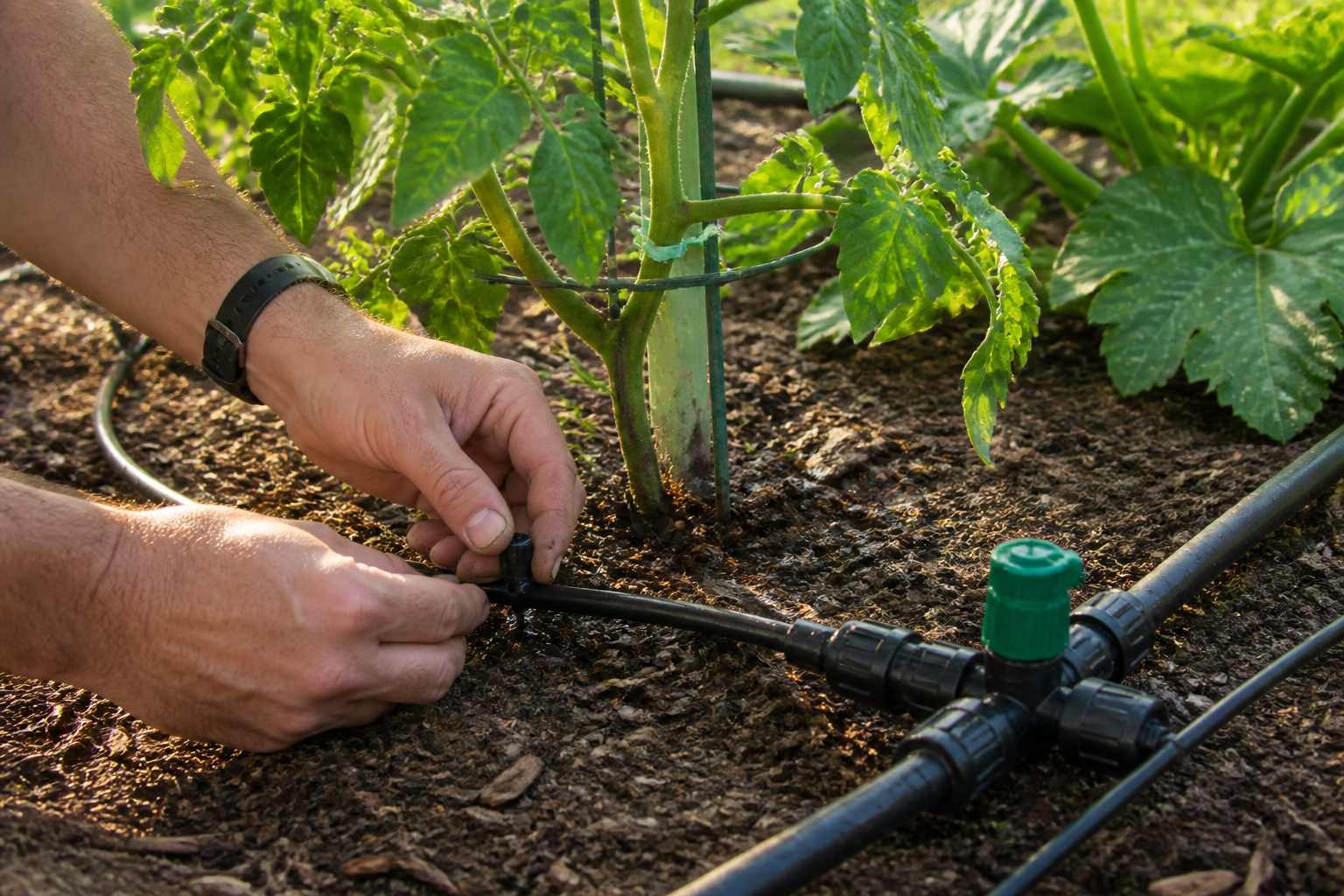 Arrosage goutte-à-goutte au potager : installation et réglages utiles